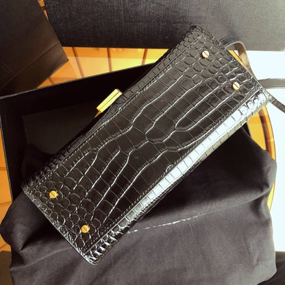 YSL Cassandra Mini Top Handle Bag Black