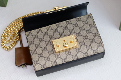 Gucci Padlock 20 Ophidia Leather Black 20 x 9 x 14cm