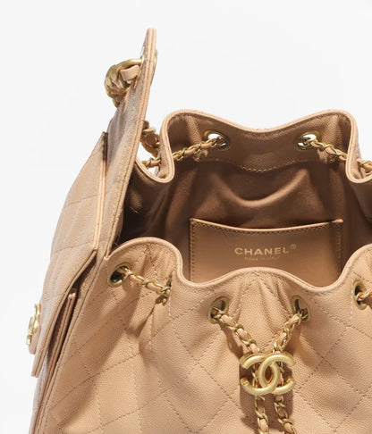 Chanel Mini 25 Quilted Leather Handle Shoulder Bag with Chain Strap (20 x 22 x 12.5) cm
