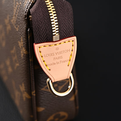 Louis Vuitton Pochette Accessoires Monogram Canvas Clutch Bag – Brown with Gold Chain (M82766)