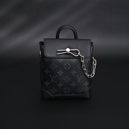 Louis Vuitton Soft Trunk Messenger – Monogram Eclipse Canvas with Silver Chain