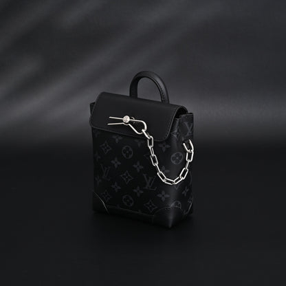 Louis Vuitton Soft Trunk Messenger – Monogram Eclipse Canvas with Silver Chain