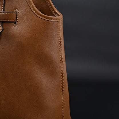 Miu Miu Leather Tote Bag – Elegant Caramel Brown