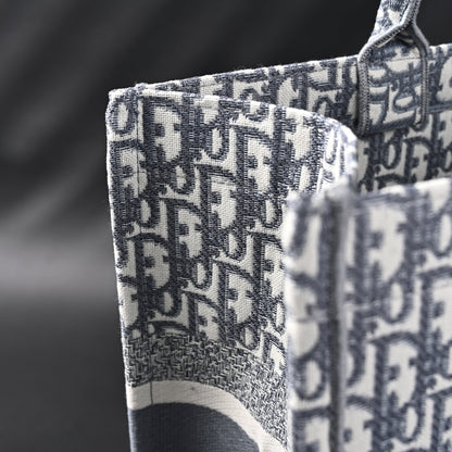 Christian Dior Large Book Tote – Grey Oblique Embroidery