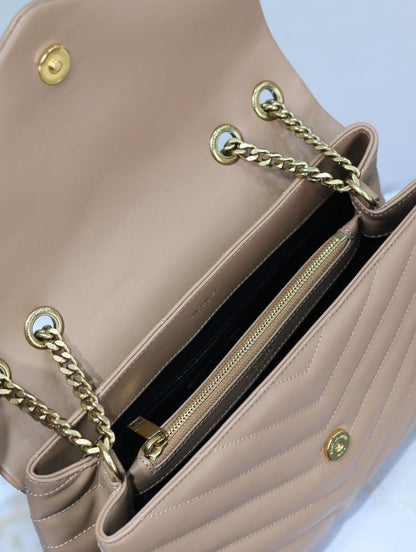YSL Loulou Small Bag Beige Brown
