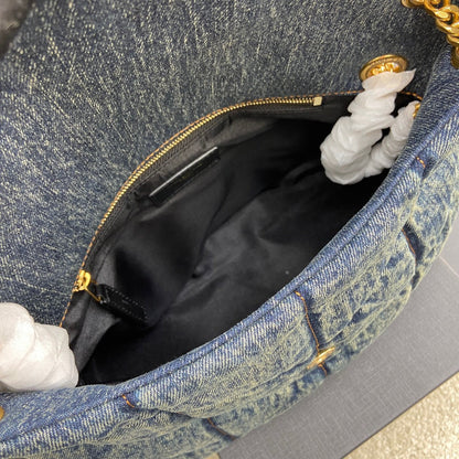 YSL Puffer Denim Bag - 29¡Á17¡Á11cm