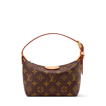 LV Classic Hills Monogram Canvas Handle Shoulder Bag with Simple Adjustable Strap (18.5 x 11 x 6.5) cm