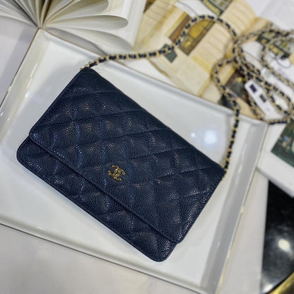 Chanel WOC iridescent Blue caviar
